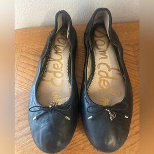 SAM EDELMAN “Felicia” Black Leather Ballet Flats Size 11.
